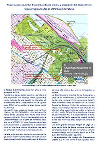 Irregularidades en el Parque 3 de Febrero. Febrero de 2017