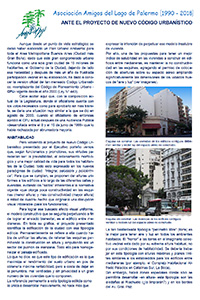 Asociación Amigos del Lago de Palermo ante el proyecto de nuevo Código Urbanístico - 04/2018