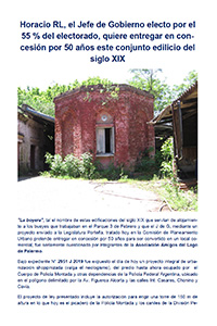 H. Rodríguez Larreta quiere entregar en concesión por 50 años conjunto edilicio del S. XIX - 27/11/2019
